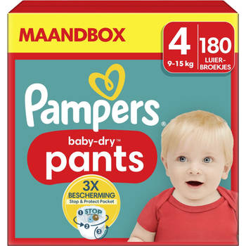Pampers - Baby Dry Pants - Maat 4 - Maandbox - 180 stuks - 9/15 KG