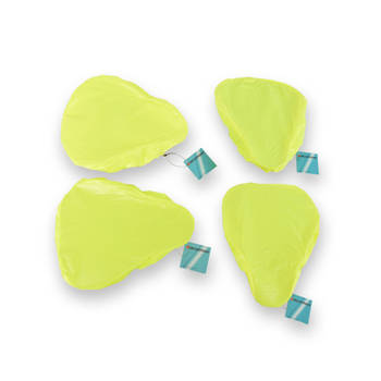 4 Stuks Neon Groene Zadelhoezen - Stijlvolle Bescherming voor Uw Fietszadel - met reflecterende strepen - 22cmx4.4cm