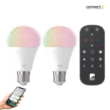 EGLO connect.z Smart Starterspakket - 2x E27 RGB LED lampen - Afstandsbediening - Zigbee