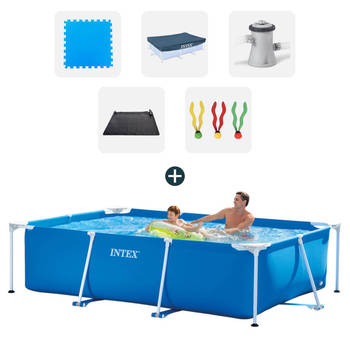 Intex zwembad - Complete set - 260x160x65cm - Inclusief zwembadtegels - Afdekzeil -Filterpomp - Solarmat - Duikspeelgoed