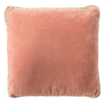 Dutch Decor - MANOE - Sierkussen 45x45 cm - effen kleur - met rand van jute - Muted Clay - roze