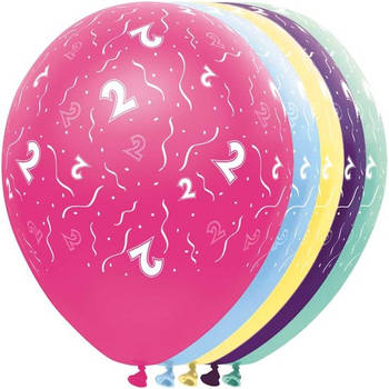 2 Jaar Feestballonnen - ballon - leeftijd - 5 stuks