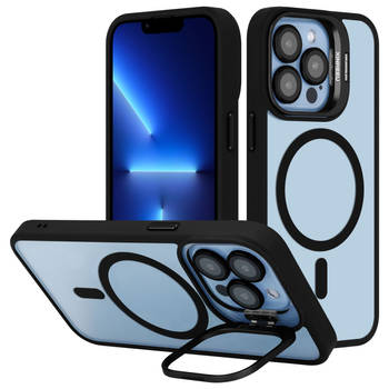 Cadorabo Hoesje geschikt voor Apple iPhone 12 / 12 PRO Case in Zwart geschikt voor MagSafe met cameralensbescherming