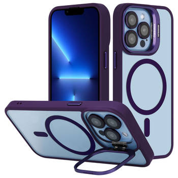 Cadorabo Hoesje geschikt voor Apple iPhone 12 PRO MAX Case in Paars geschikt voor MagSafe met cameralensbescherming