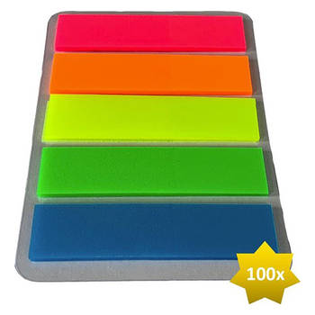 FSW-Products - Sticky Notes - Index Tabs - Plakkers voor Notities - Notitie Stickers - 5 Verschillende kleuren - 100 Pla