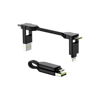 Rolling Square inCharge X l Alles in één kabel voor o.a. iPhone, Android, USB C en meer - Zwart
