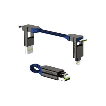 Rolling Square inCharge X l Alles in één kabel voor o.a. iPhone, Android, USB C en meer - Blauw