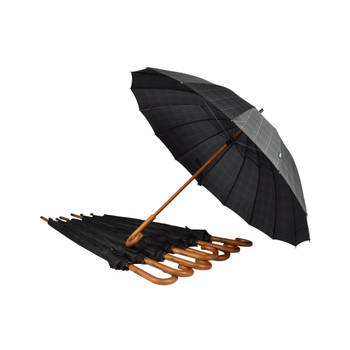 Ultieme Bescherming Tegen Regen: 8X Zwart-blauwe Paraplu's - Handmatige Opening - 89Cmx102Cm