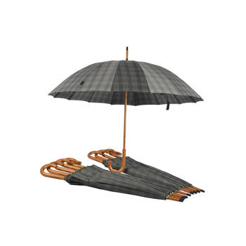 Efficiënte Grijze Grote Opvouwbare Paraplu - 10 Stuks Pak - Geschikt voor Volwassenen en Unisex - Breedte: 102cm - Met