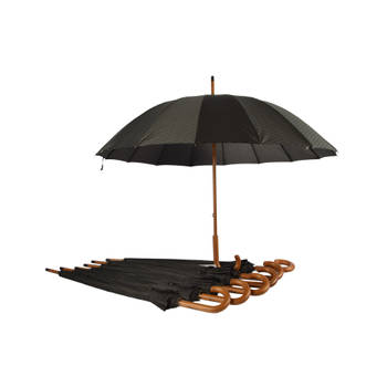 7 Stuks Duurzame Grote Opvouwbare Paraplu - Zwart & Donkergroen - Voor Volwassenen & Unisex
