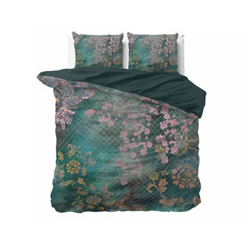 Dreamhouse Dekbedovertrek - Flower - 200x220 - Tweepersoons - Groen