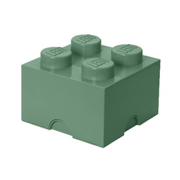 LEGO - Set van 2 - Opbergbox Brick 4, Zandgroen - LEGO