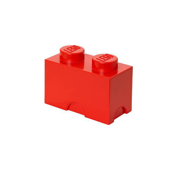 LEGO - Set van 2 - Opbergbox Brick 2, Rood - LEGO