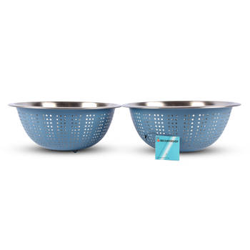 Moleculaire Zeef, Fijnste Sorteer Met Blauw Aluminium Keuken Vergiet Rvs Lengte 28cm Breedte 28cm Hoogte 13cm