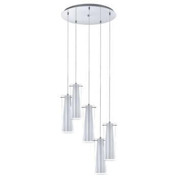 EGLO Pinto - Hanglamp - 5 Lichts - Chroom - Helder, Wit