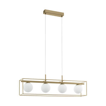 EGLO Vallaspra Hanglamp - E14 - 91 cm - Goud/Wit