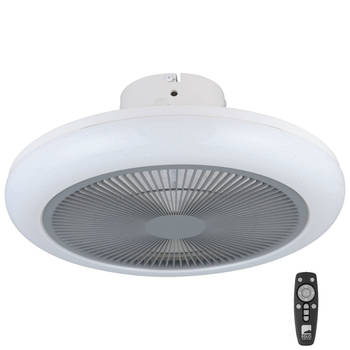 EGLO Kostrena Plafondlamp met ventilator - AC (35W) - LED-CCT - Wit/Grijs - kristal effect