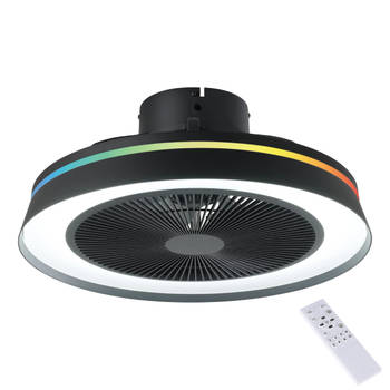 EGLO Vallona Plafondlamp met ventilator - RGB-TW 2765K - Wit/Zwart