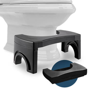 WC Krukje - Zwart - WC Opstapje Inklapbaar Volwassen en Kinderen – Potty Training – Toiletkrukje Juiste houding