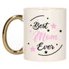 Bellatio Decorations Cadeau koffie/thee mok voor mama - roze met gouden oor - de beste - Moederdag - feest mokken