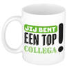 Bellatio Decorations Cadeau koffie/thee mok voor collega - groen - 300 ml - top collega - feest mokken