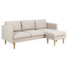 Billys bank met chaise longue rechts of links gedraaid beige.