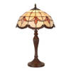 HAES DECO - Tiffany Tafellamp Ø 35x53 cm Beige Glas Tiffany Bureaulamp