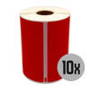 DULA Dymo Compatible labels - Rood - S0904980 - Grote verzendetiketten - 10 rollen - 104 x 159 mm - 220 labels per rol