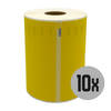 DULA Dymo Compatible labels - Geel - S0904980 - Grote verzendetiketten - 10 rollen - 104 x 159 mm - 220 labels per rol