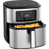 COOK-IT Airfryer - 8L XXL - Heteluchtfriteuse met Uitneembare Frietmand - Zwart/RvS