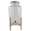 OTIX Drankdispenser - 8L - Limonadetap - met Kraantje - Glas - met Standaard - 26x21x46,5cm - Glas - Hout