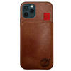 HEM Luxe Lederen Back Cover - Geschikt voor iPhone 15 Pro Max - Bruin - Telefoonhoesje / Achterkant voor 3 pasjes