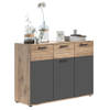 Mason dressoir 3 deuren, 1 lade eik decor.