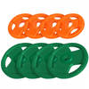 Gorilla Sports Voordeelbundel Olympische halterschijven 4 x 2,5 + 4 x 5 kg Gripper Gietijzer Rubber Coating - 50 mm