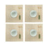 16-delige sushi serveer set aardewerk voor 4 personen groen/wit - Bordjes