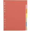 Pergamy tabbladen ft A4, 11-gaatsperforatie, extra sterk karton, geassorteerde kleuren, 7 tabs