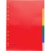 Pergamy tabbladen, ft A4, 11-gaatsperforatie, PP, 6 tabs in geassorteerde kleuren 80 stuks