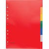 Pergamy tabbladen, ft A4, 11-gaatsperforatie, PP, 7 tabs in geassorteerde kleuren