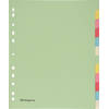 Pergamy tabbladen ft A4 maxi, 11-gaatsperforatie, karton, geassorteerde pastelkleuren, 12 tabs 25 stuks