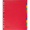 Pergamy tabbladen ft A4 maxi, 11-gaatsperforatie, stevig karton, geassorteerde kleuren, 12 tabs 25 stuks