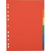 Pergamy tabbladen, ft A4, uit karton, 6 tabs, 11-gaatsperforatie, in geassorteerde kleuren 50 stuks
