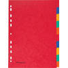 Pergamy tabbladen ft A4, 11-gaatsperforatie, stevig karton, geassorteerde kleuren, 10 tabs 25 stuks