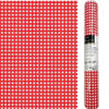 3-IN-1 ROL Tafelloper en Placemats Airlaid - Vichy Rood/Wit Geblokt - 40 x 480 cm - 6 Rollen