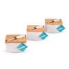 Classic Butter Dish 3 Pieces with Multifunctional Butter Knife Butter Container and Butter Box in White & Beige