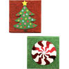 Luxe kerst giftcard geschenkdoos - rood & groen - 10 x 10 x 2,5 cm - 2 Stuks