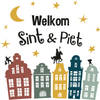 5x stuks Sinterklaas Welkom Sint en Piet raamstickers - Feeststickers