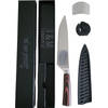 T&M Knives Vleesmes Pakkas XL Japans Koksmes Van Gehamerd Staal Met Vingerbeschermer Messenslijper en Cadeaubox