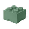 LEGO - Set van 2 - Opbergbox Brick 4, Zandgroen - LEGO