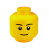 LEGO - Set van 2 - Opbergbox Iconic Hoofd Boy 24 cm, Geel - LEGO