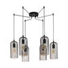 EGLO Roccamena - hanglamp - 6-lichts - E27 - zwart/koperkleurig